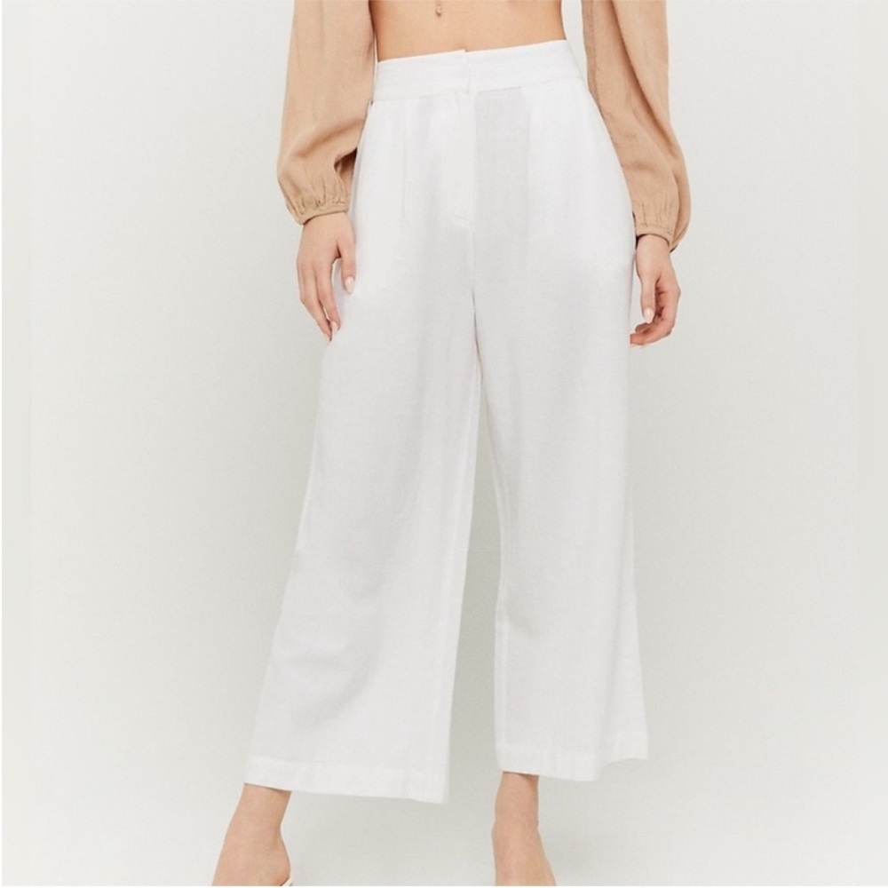 Worthington White Wide-Leg Cropped Pants